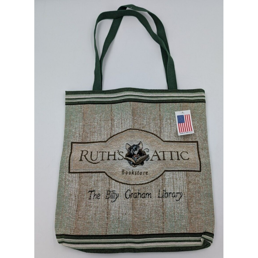 Ruth's Attic The Billy Graham Library Book Tote Bag Woven USA Made Christian VTG